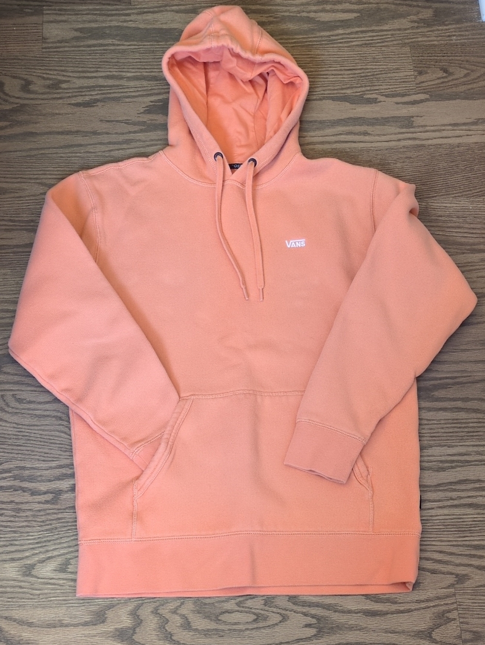 Vans ComfyCush Peach Hoodie Size M Unisex Sueded Fleece Embroidered Logo Skater